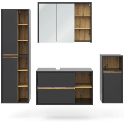 Conjunto de muebles de baño Vicco Viola - Antracita - 4 piezas Conjunto de muebles de baño Vicco Viola - Antracita - 4 piezas