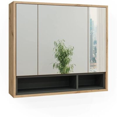 Armario con espejo Beatrice - Antracita - Mueble de baño Armario con espejo Beatrice - Antracita - Mueble de baño