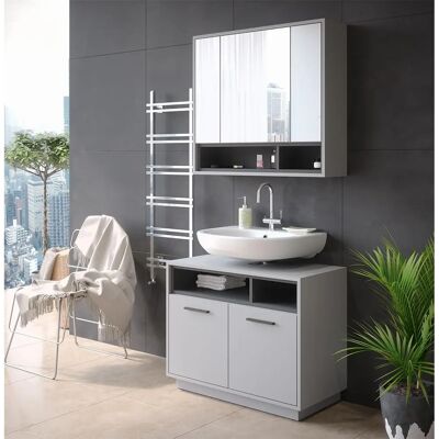 Gabinete de baño Vicco Beatrice - 80x64cm, Gris Gabinete de baño Vicco Beatrice - 80x64cm, Gris