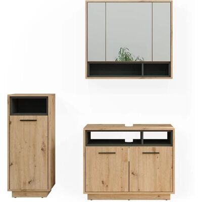 Conjunto de Muebles de Baño Vicco Beatrice - Roble Artesanal - 3 Piezas Conjunto de Muebles de Baño Vicco Beatrice - Roble Artesanal - 3 Piezas