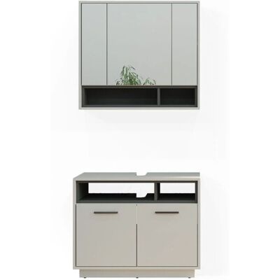 Conjunto de muebles de baño gris Vicco Beatrice - Tipo de baño Conjunto de muebles de baño gris Vicco Beatrice - Tipo de baño