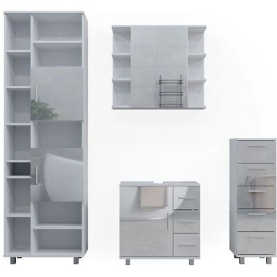Conjunto de Muebles de Baño Vicco - Blanco Alto Brillo - 4 Piezas Conjunto de Muebles de Baño Vicco - Blanco Alto Brillo - 4 Piezas