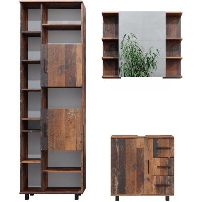 Conjunto de Muebles de Baño Roble Rústico Vicco - 3 Piezas Conjunto de Muebles de Baño Roble Rústico Vicco - 3 Piezas