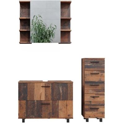Conjunto de baño Vicco Ilias Roble rústico - 3 piezas Conjunto de baño Vicco Ilias Roble rústico - 3 piezas
