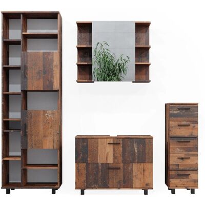 Conjunto de muebles de baño de roble rústico Vicco Ilias Conjunto de muebles de baño de roble rústico Vicco Ilias