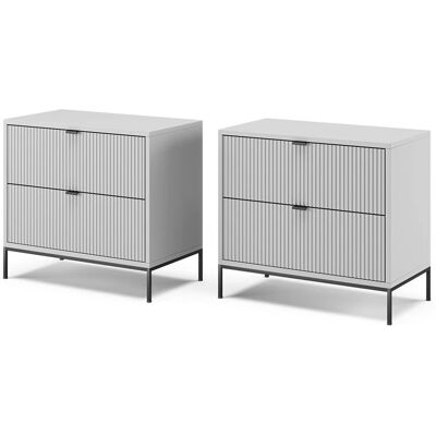 Mesillas de noche Eliza Gris Vicco, conjunto de 2 Mesillas de noche Eliza Gris Vicco, conjunto de 2