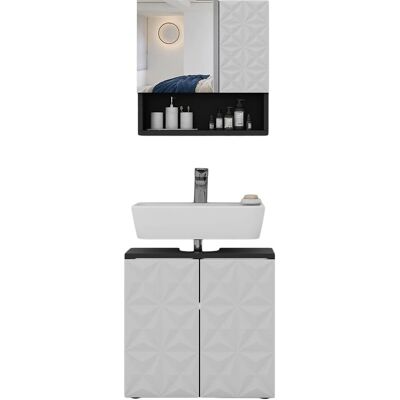 Conjunto de muebles de baño Vicco Edge - Negro/Blanco - 2 piezas Conjunto de muebles de baño Vicco Edge - Negro/Blanco - 2 piezas