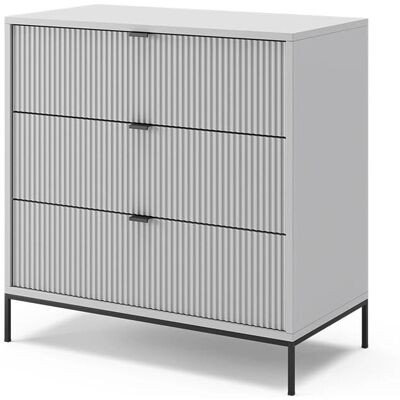 Gabinete Gris Eliza de Vicco - 3 Cajones de Almacenamiento Moderno Gabinete Gris Eliza de Vicco - 3 Cajones de Almacenamiento Moderno