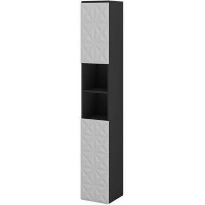 Armario de baño Vicco Edge - Negro, 30x189.5 cm, 2 puertas, 3 compartimentos Armario de baño Vicco Edge - Negro, 30x189.5 cm, 2 puertas, 3 compartimentos