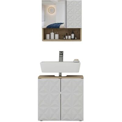 Vicco Edge Badezimmermöbel-Set - Modernes Zweifarbendesign - 2 Teile - Badezimmer Vicco Edge Badezimmermöbel-Set - Modernes Zweifarbendesign - 2 Teile - Badezimmer