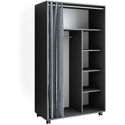 Armoire Gris Vicco - 100x168 cm - Wardrobe - Publicité Armoire Gris Vicco - 100x168 cm - Wardrobe - Publicité