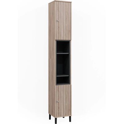 Armario de baño Vicco Aquis Sonoma/Antracita/Marrón - Mueble de baño Armario de baño Vicco Aquis Sonoma/Antracita/Marrón - Mueble de baño