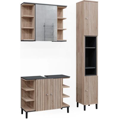 Conjunto de muebles de baño Vicco Sonoma Antracita - Muebles de baño Conjunto de muebles de baño Vicco Sonoma Antracita - Muebles de baño
