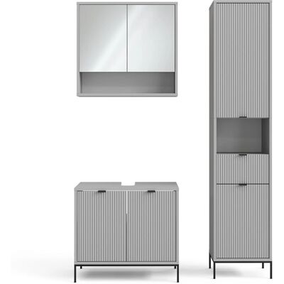 Conjunto de muebles de baño Vicco Eliza - Gris, 3 piezas Conjunto de muebles de baño Vicco Eliza - Gris, 3 piezas