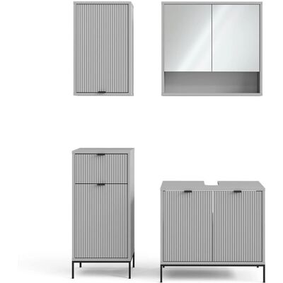 Conjunto de muebles de baño Vicco - Gris - 4 piezas Conjunto de muebles de baño Vicco - Gris - 4 piezas