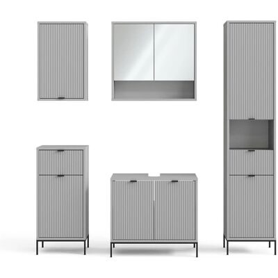 Conjunto de muebles de baño Vicco Eliza - Gris, 5 piezas Conjunto de muebles de baño Vicco Eliza - Gris, 5 piezas