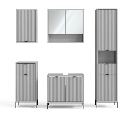 Vicco Badezimmermöbel-Set - Eliza, Grau, 5 Stück Vicco Badezimmermöbel-Set - Eliza, Grau, 5 Stück