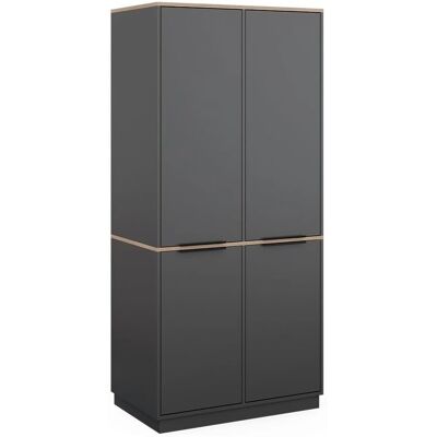 Armario Betti Vicco - Antracita - 82x179 cm - 4 puertas Armario Betti Vicco - Antracita - 82x179 cm - 4 puertas