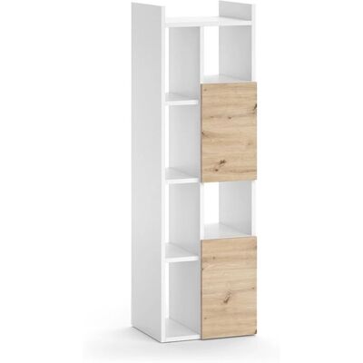 Armoire de bain Vicco Alf - Blanc/Béige - 36x117cm - Publicité Armoire de bain Vicco Alf - Blanc/Béige - 36x117cm - Publicité