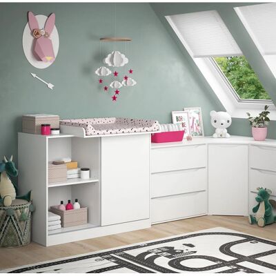 Cambiador Vicco Ruben - Puertas correderas, 3 Cajones, Blanco Cambiador Vicco Ruben - Puertas correderas, 3 Cajones, Blanco