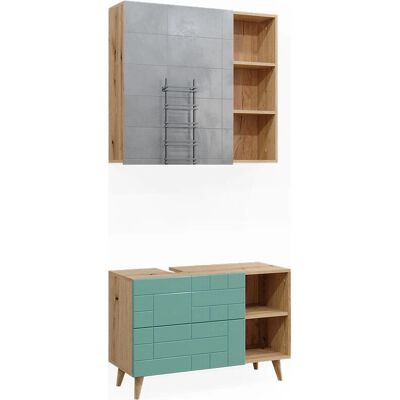 Conjunto de Muebles de Baño Vicco Rudi - 2 Piezas - Moderno, Versátil, Fácil de Cuidar Conjunto de Muebles de Baño Vicco Rudi - 2 Piezas - Moderno, Versátil, Fácil de Cuidar