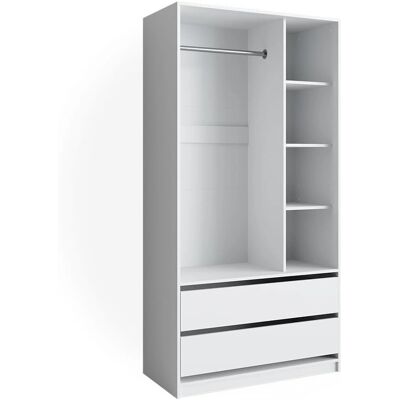 Armario Vicco Elmo - Blanco - 100x200 cm - 2 Cajones Armario Vicco Elmo - Blanco - 100x200 cm - 2 Cajones