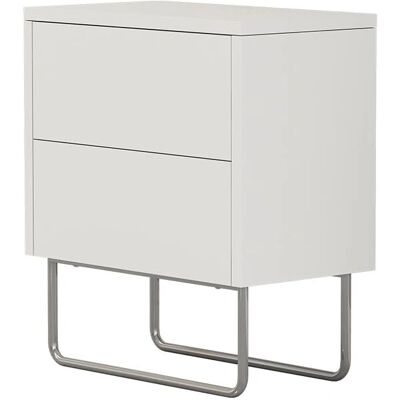 Table de nuit Calvin Vicco - 2 tiroirs, Moderne, Blanc - Publicité Table de nuit Calvin Vicco - 2 tiroirs, Moderne, Blanc - Publicité