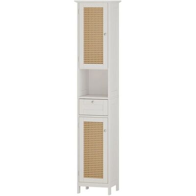Vicco Rosario Badezimmer Schrank - Weiß, 32x170cm, 2 Türen, 1 Schublade Vicco Rosario Badezimmer Schrank - Weiß, 32x170cm, 2 Türen, 1 Schublade