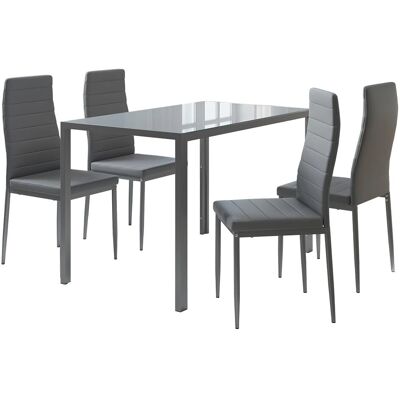 Ensemble de salle à manger Grand Vicco - Moderne, Facile à nettoyer, 4 chaises - Publicité Ensemble de salle à manger Grand Vicco - Moderne, Facile à nettoyer, 4 chaises - Publicité