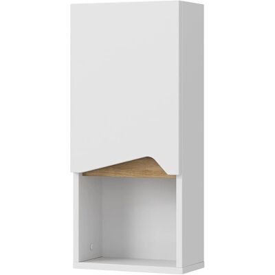 Armario de baño Vicco Marelle - Blanco/Roble artesanal, 30x67 cm, con puerta y estante abierto Armario de baño Vicco Marelle - Blanco/Roble artesanal, 30x67 cm, con puerta y estante abierto