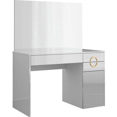 Coiffeuse Blanche Vicco Adela - Miroir & Tiroirs - Publicité Coiffeuse Blanche Vicco Adela - Miroir & Tiroirs - Publicité