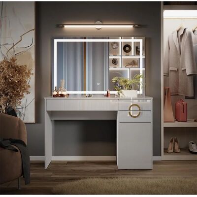 Vicco Adela Blanc Miroir de Maquillage LED - Publicité Vicco Adela Blanc Miroir de Maquillage LED - Publicité