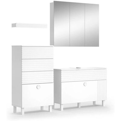 Conjunto de Muebles de Baño Vicco - Blanco - 3 Piezas - Espacio para lo Esencial Conjunto de Muebles de Baño Vicco - Blanco - 3 Piezas - Espacio para lo Esencial