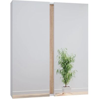 Armoire de salle de bain Vicco avec miroir - 70,4x84cm - Blanc/Sonoma - Publicité Armoire de salle de bain Vicco avec miroir - 70,4x84cm - Blanc/Sonoma - Publicité