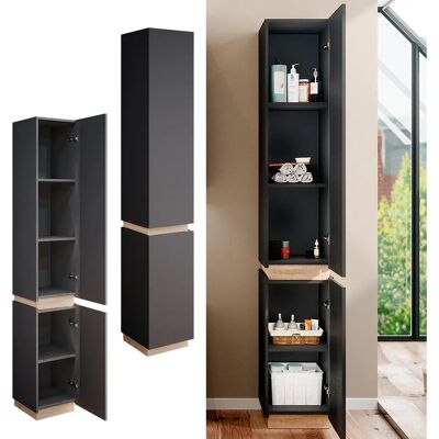 Armoire de salle de bain Vicco Gloria - Anthracite, 33x197,5 cm - Meuble de bain - Publicité Armoire de salle de bain Vicco Gloria - Anthracite, 33x197,5 cm - Meuble de bain - Publicité