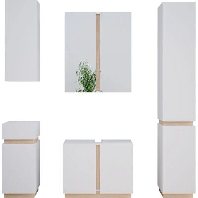 Conjunto de muebles de baño Vicco Blanco/Sonoma - Muebles de baño Conjunto de muebles de baño Vicco Blanco/Sonoma - Muebles de baño