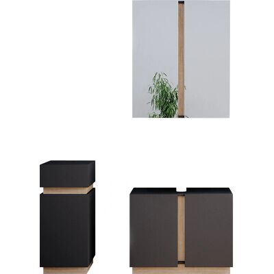 Conjunto de muebles de baño Vicco Gloria - Antracita/Sonoma - 3 piezas Conjunto de muebles de baño Vicco Gloria - Antracita/Sonoma - 3 piezas