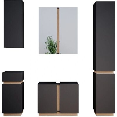 Conjunto de muebles de baño Vicco Gloria - Antracita - 5 piezas Conjunto de muebles de baño Vicco Gloria - Antracita - 5 piezas