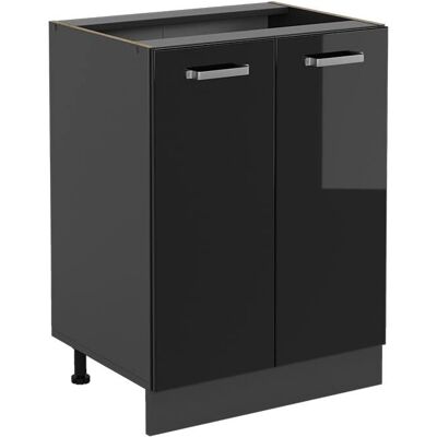 Vicco Modèle R-Line Meuble Bas de Cuisine - Noir brillant intense - 60cm - Publicité Vicco Modèle R-Line Meuble Bas de Cuisine - Noir brillant intense - 60cm - Publicité