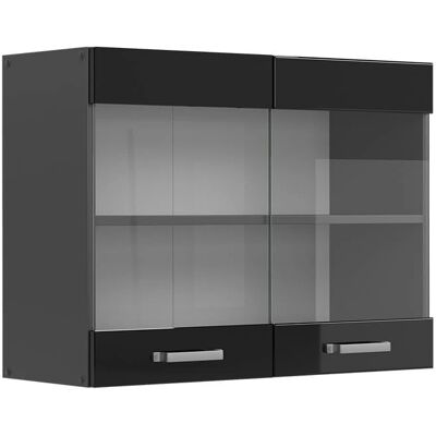 Armoire de cuisine Vicco R-Line - Noir brillant - 80 cm - Publicité Armoire de cuisine Vicco R-Line - Noir brillant - 80 cm - Publicité