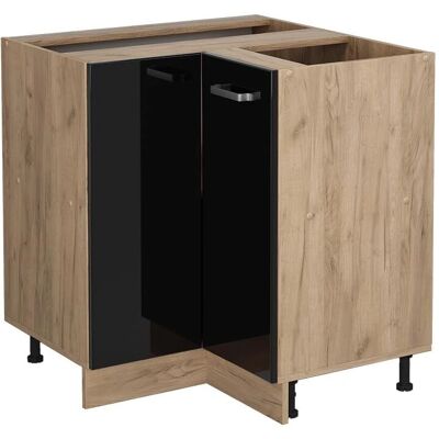 Armario de esquina Vicco - Negro brillo intenso - 75,6cm - Mueble de cocina Armario de esquina Vicco - Negro brillo intenso - 75,6cm - Mueble de cocina