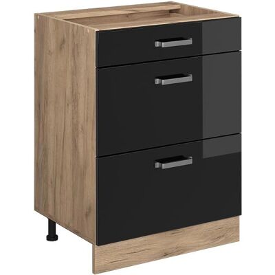 Gabinete base de cocina Vicco R-Line 60cm de alto brillo negro Gabinete base de cocina Vicco R-Line 60cm de alto brillo negro