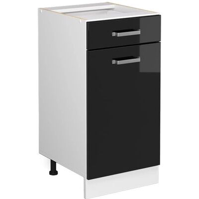 Gabinete base de cocina Vicco R-Line - Negro brillo, 40cm Gabinete base de cocina Vicco R-Line - Negro brillo, 40cm
