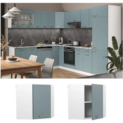 Armoire d'angle R-Line Vicco - Gris bleuté / Blanc - Placard mural de cuisine - Publicité Armoire d'angle R-Line Vicco - Gris bleuté / Blanc - Placard mural de cuisine - Publicité