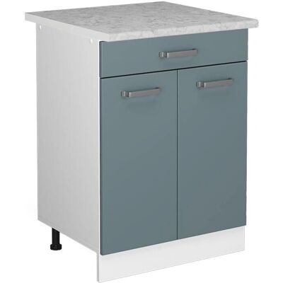 Vicco Meuble bas de cuisine R-Line - Bleu gris/blanc - 60cm - Publicité Vicco Meuble bas de cuisine R-Line - Bleu gris/blanc - 60cm - Publicité