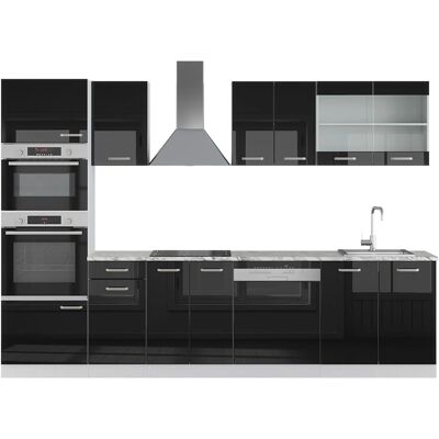 Vicco - Cuisine modulable R-Line, Noir brillant/blanc, 300cm - Meuble de cuisine - Publicité Vicco - Cuisine modulable R-Line, Noir brillant/blanc, 300cm - Meuble de cuisine - Publicité