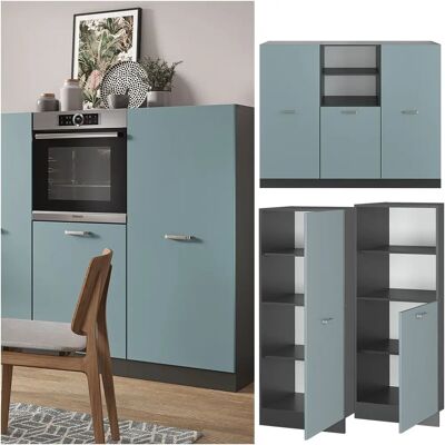 Bloque de cocina Vicco R-Line - Gris azulado/Antracita - 180cm Bloque de cocina Vicco R-Line - Gris azulado/Antracita - 180cm