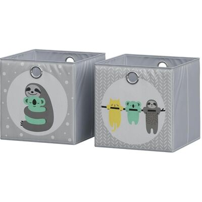 Caja plegable VICCO - Patrón infantil - Gris Caja plegable VICCO - Patrón infantil - Gris