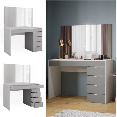 Vicco Elise Schminktisch - Modernes Design, Großes Spiegel, 5 Schubladen Vicco Elise Schminktisch - Modernes Design, Großes Spiegel, 5 Schubladen
