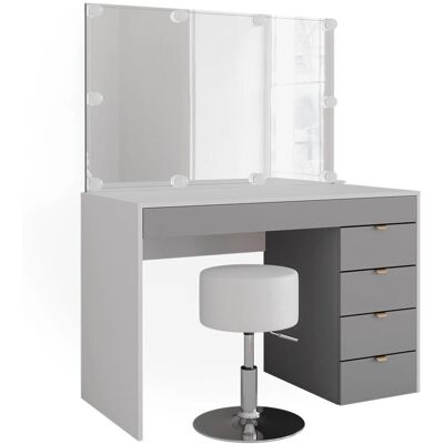 Vicco Elise Schminktisch - LED-Beleuchtung, Grau/Weiß, 115cm Vicco Elise Schminktisch - LED-Beleuchtung, Grau/Weiß, 115cm